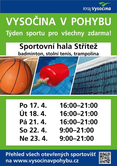 Badmintonové kurty Střítež u Třebíče, Vysočina v pohybu